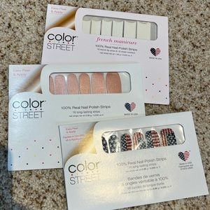 Color Street Nail Polish Strips - 3 Sets of 16 Long-Lasting Strips